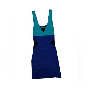 2B Bebe Teal and Blue Midi Dress